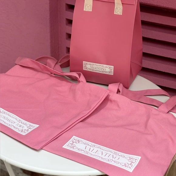 Valentino Canvas Tote Bag Pink Logo Amam Bakery Town London Tote Novelty GWP New - Picture 7 of 7
